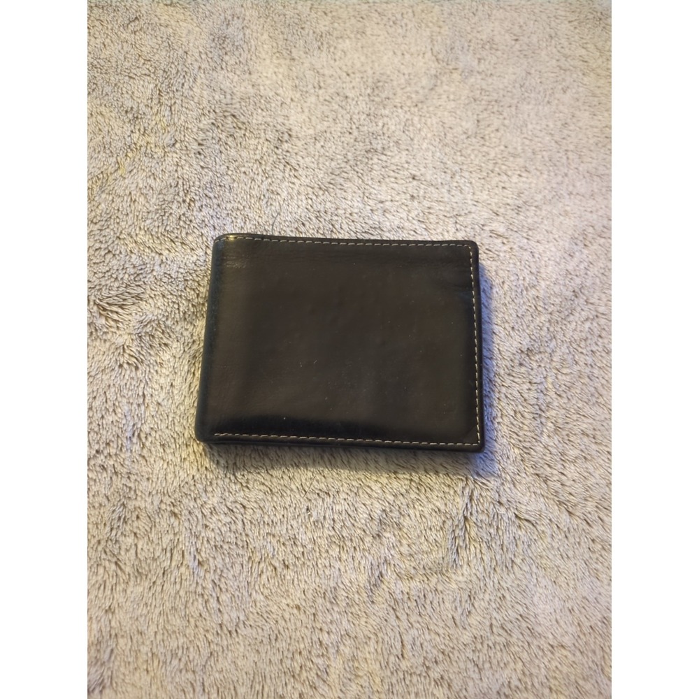 Mens Black Leather Bifold Wallet Timberland Pre-own